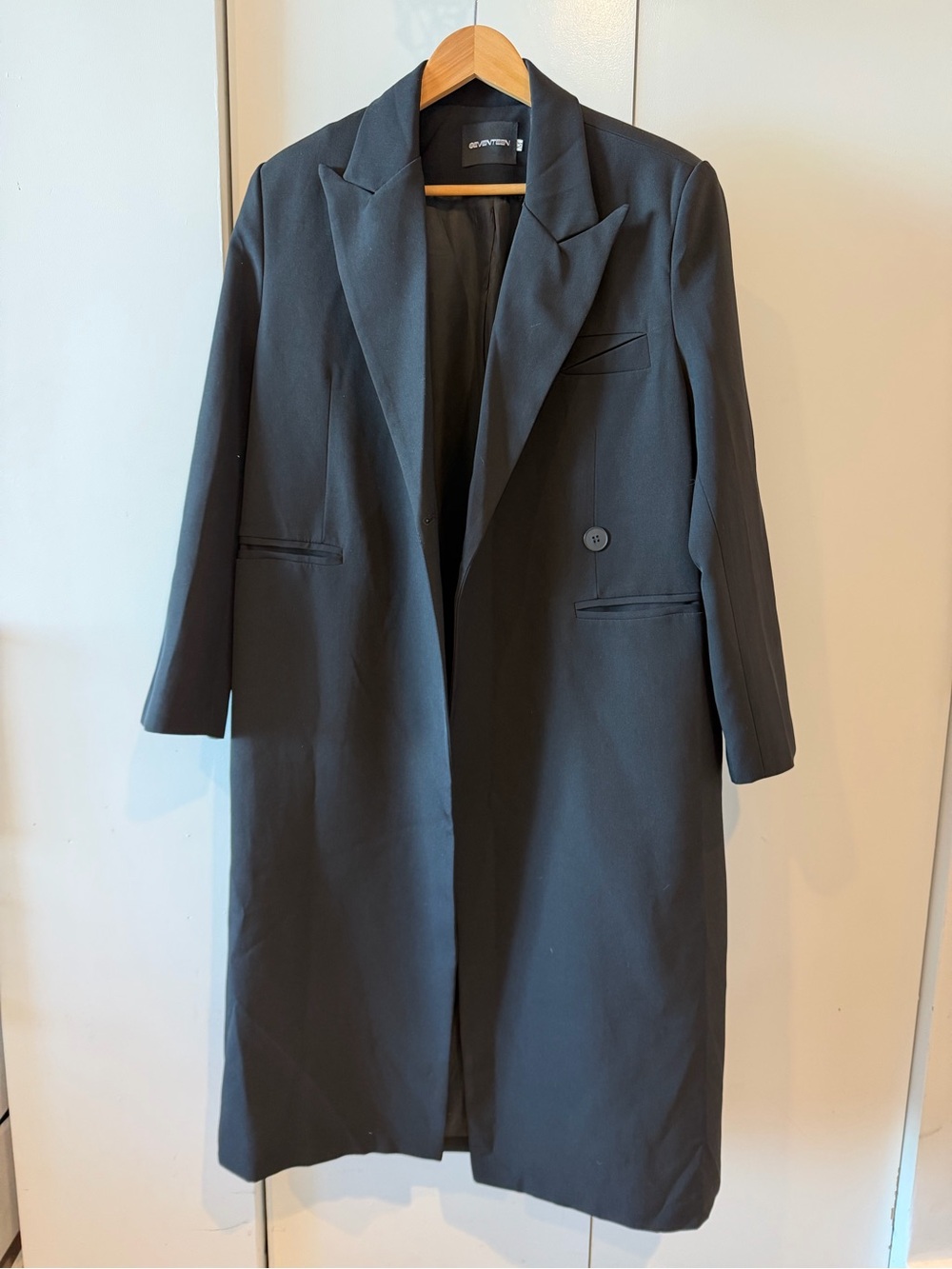 Seventeen - Long Black Women's Coat - Elegant Tailored Overcoat